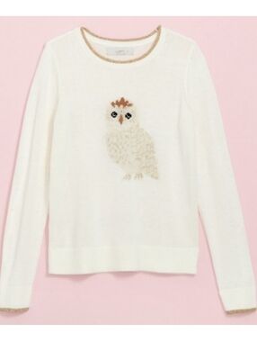 LOFT | Ivory Owl Sweater Sz XS